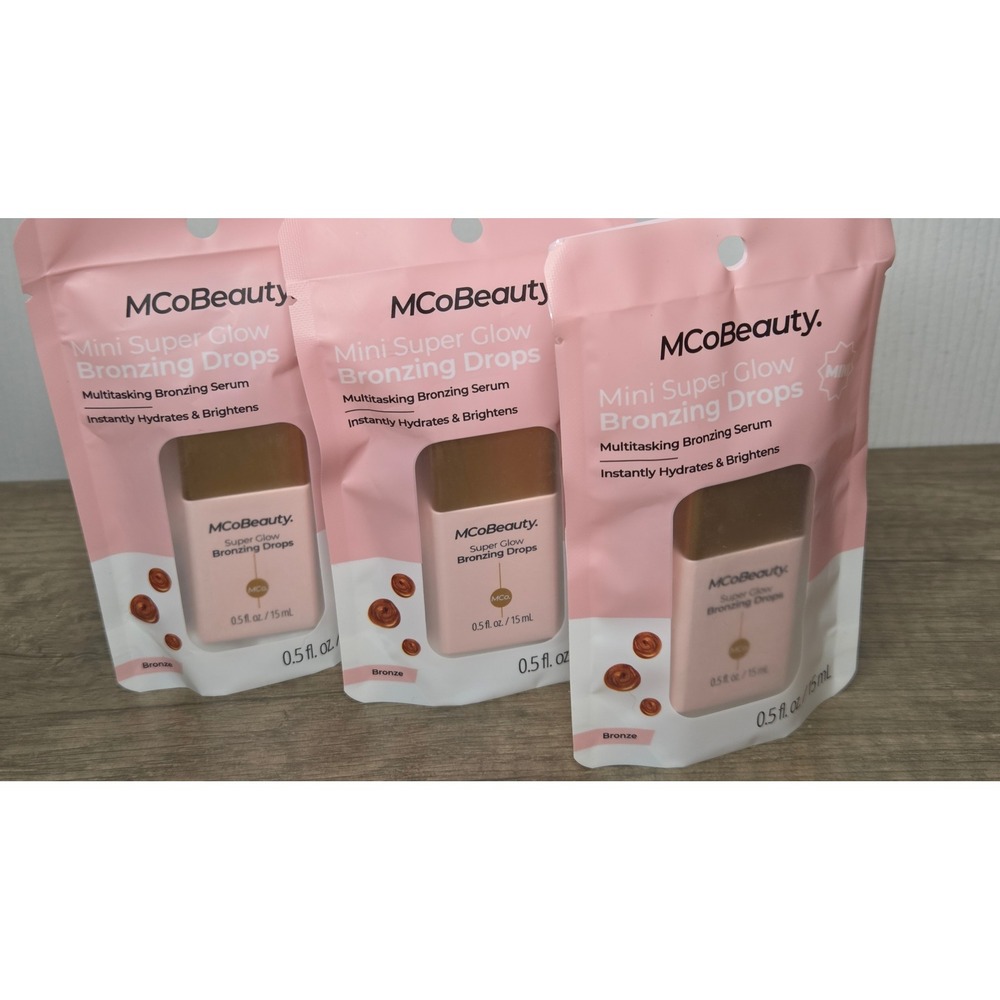 MCoBeauty Mini Super Glow Bronzing Drops Bronze 15ml Lot of 3 Multitasking Serum